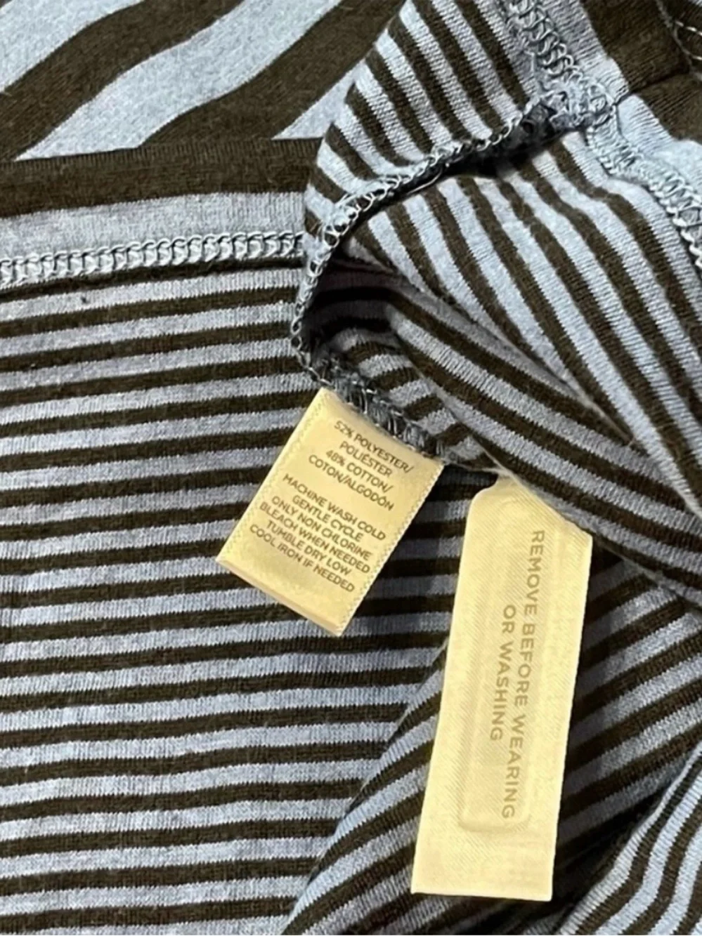 LOFT NWT Black Strip Blue Stretch Knit Sundress Cut-Out Back Tank Style Dress XS - Picture 8 of 12